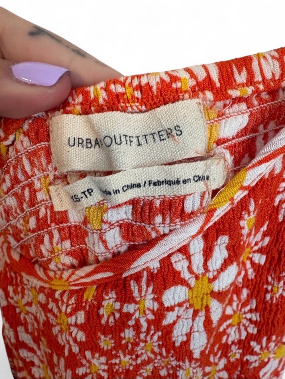 Urban Outfitters Red Daisy Tie-Shoulder Romper - Picture 2 of 5